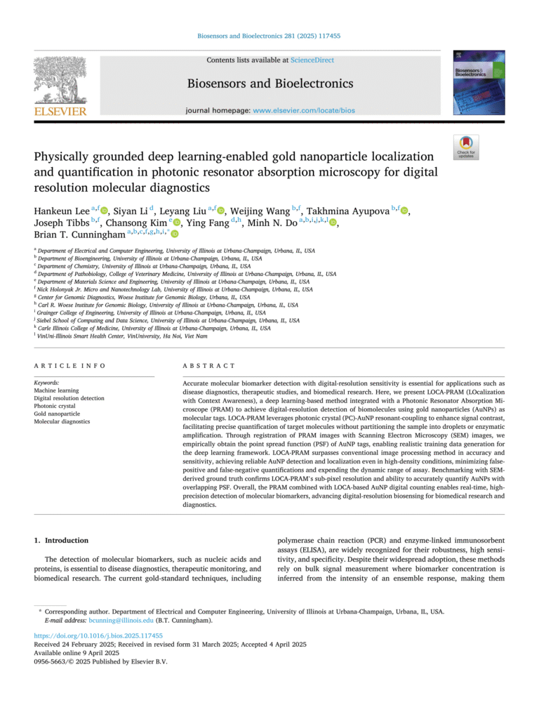 physically grounded deep learning enabled gold nanoparticle localization and quantification in photonic resonator absorption microscopy for digital resolution molecular diagnostics 1